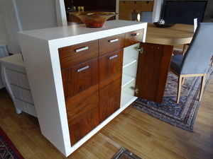 MUEBLE AUXILIAR LACA Y NOGAL EUROPEO