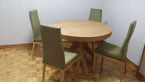 salon comedor roble natural-laca blanca+ sofá rela