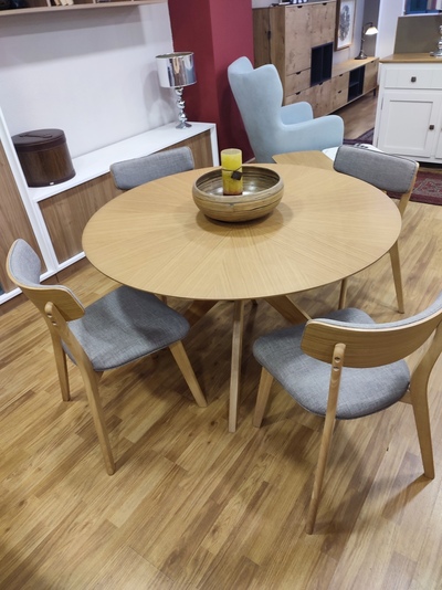 MESA 120 ROBLE+4 SILLAS