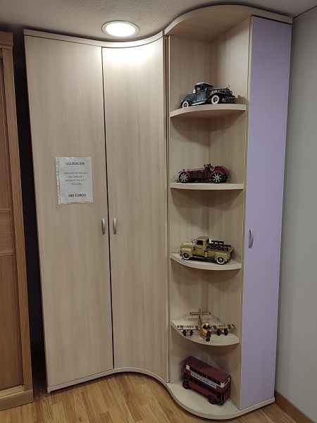 ARMARIO RINCONERO CON LIBRERIA Y ZAPATERO - Muebles Navalón